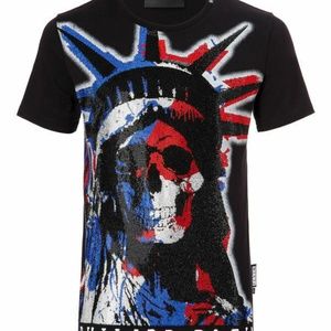 PHILIPP PLEIN T-SHIRT ROUND NECK SS "RED" SIZE XL